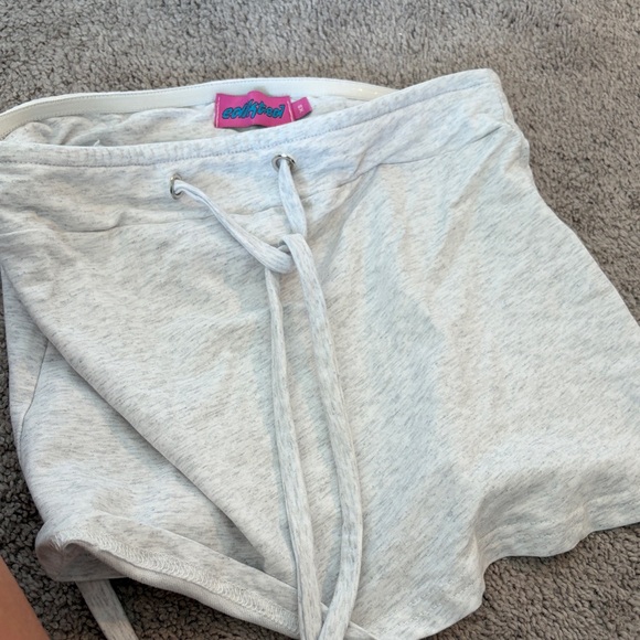 Edikted Tops - Edikted Light Gray Athletic Shorts